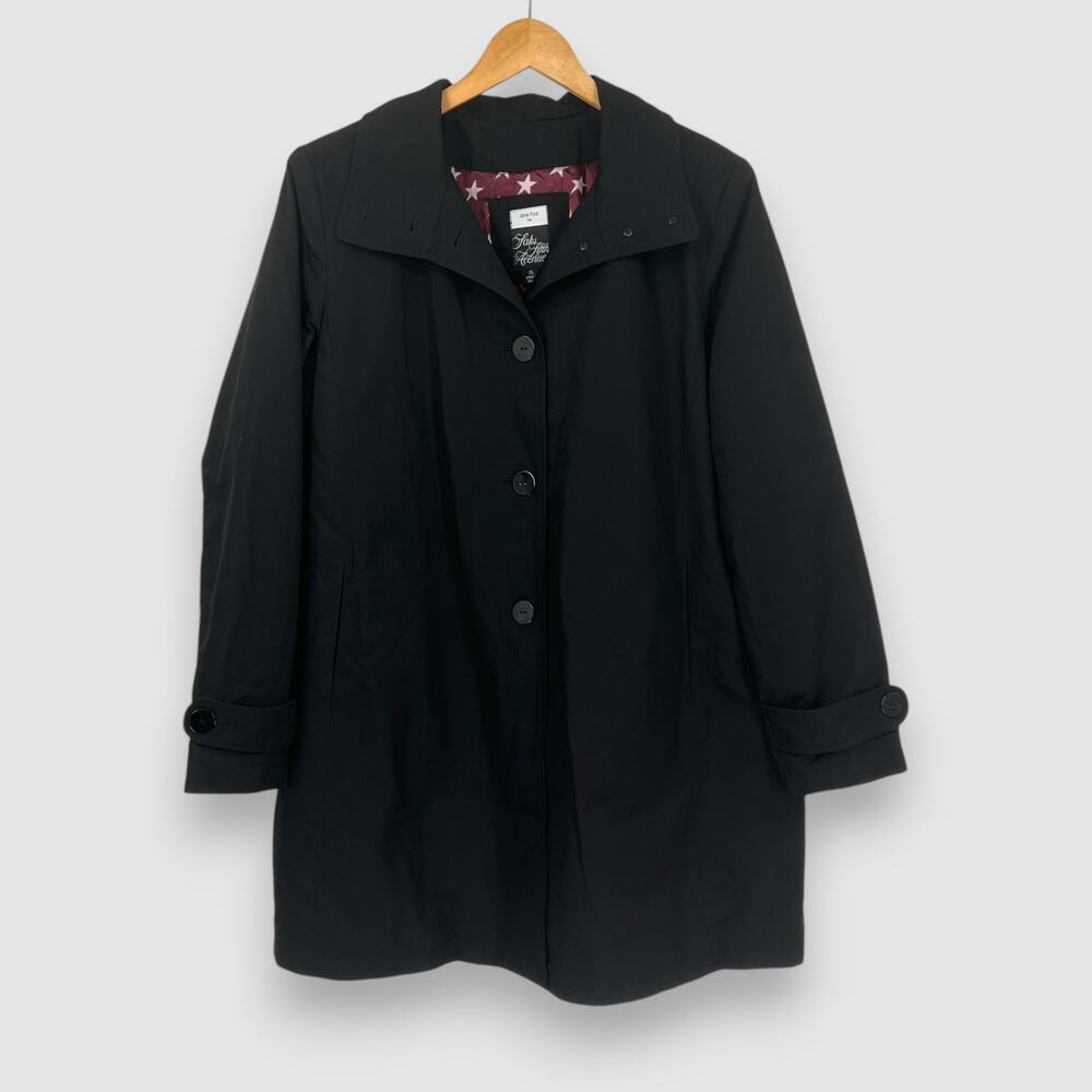 Jane Post for Saks Fifth Avenue Black Button Front Coat Size XL